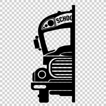 Bus With Grill And Headlight In Black Stock Illustration