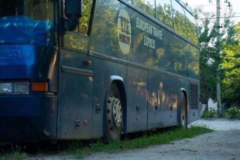 The bus is on the ground Stock Photos