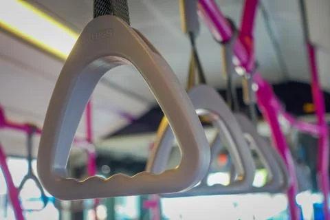 Bus handle for passenger inside public bus Photos
