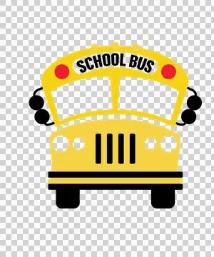 Bus With Headlights And Windows In Black Stock Illustration