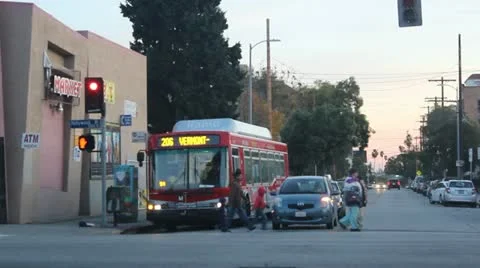 Bus on Hollywood Blvd Video stock 20436023