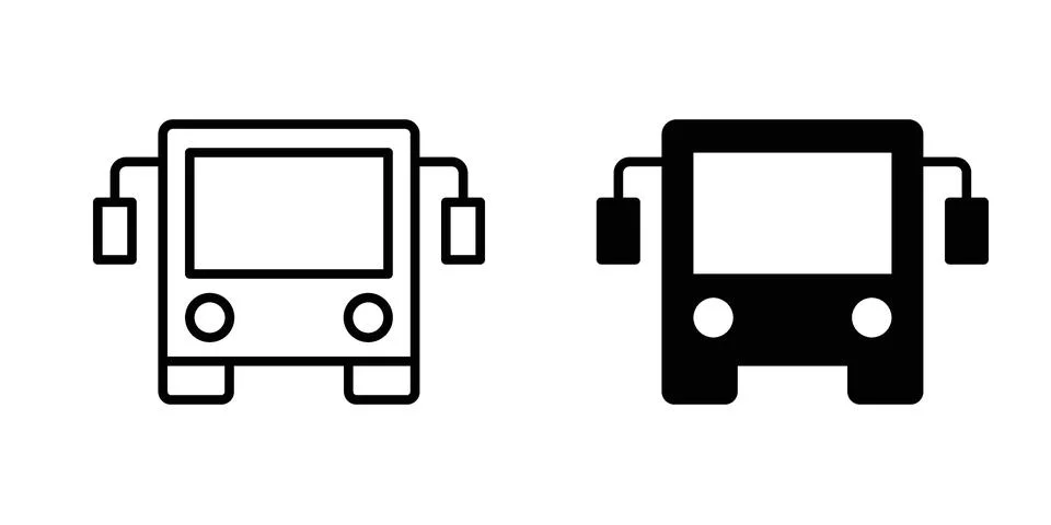 Bus icon for design projects and web UI Stock Illustration