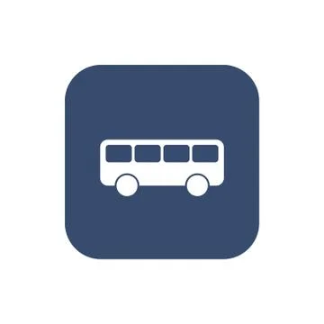 Bus Icon Flat Stock Illustration
