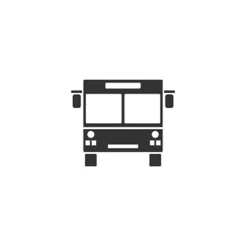 Bus icon flat Stock Illustration