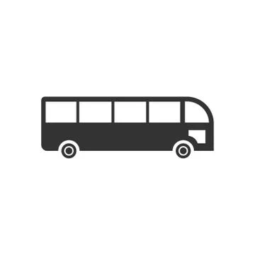 Bus icon flat Stock Illustration