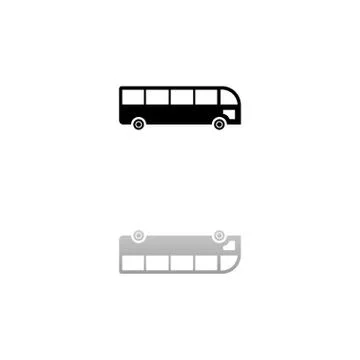 Bus icon flat Stock Illustration
