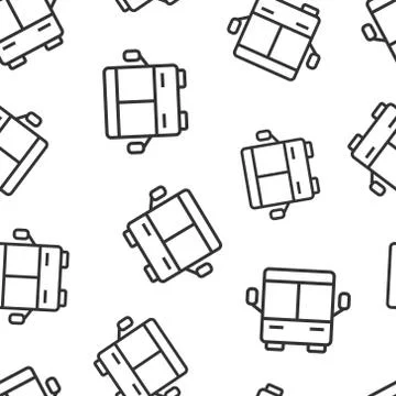 Bus icon in flat style. Coach vector illustration on white isolated backgroun Stock Illustration