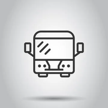 Bus icon in flat style. Coach vector illustration on white isolated backgroun Stock Illustration