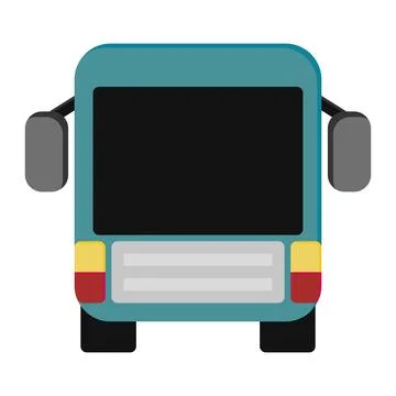 Bus icon in Flat Style. Color Fill Stock Illustration