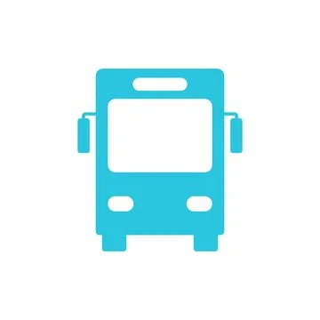Bus icon front view. Isolated on white background. From blue icon set. Stock Illustration