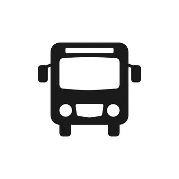 Bus icon with front view. Public Transportation Station Symbol for Location.. Stock Illustration
