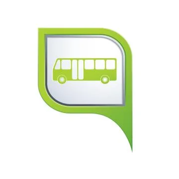 Bus icon on green map pointer Stock Illustration