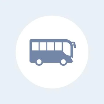 Bus icon isolated on white, side view Stock Illustration