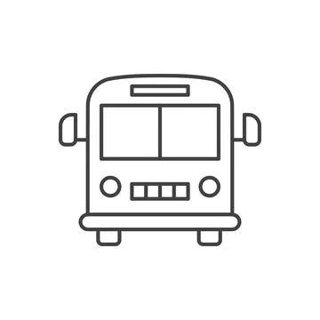 Bus icon in line stroke flat style. Autobus vector illustration on isolated.. Stock Illustration
