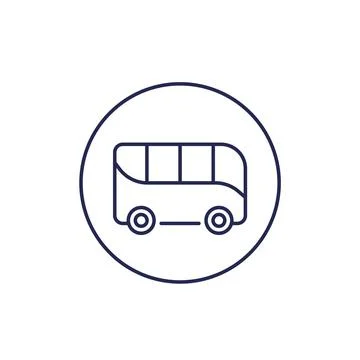 Bus icon, line vector, side view Stock Illustration