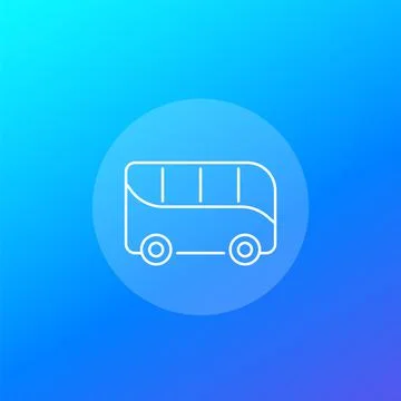 Bus icon, linear vector, side view Stock Illustration