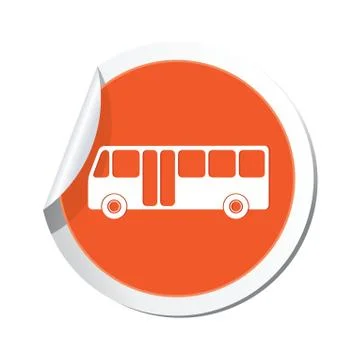 Bus icon round orange Illustrazione stock