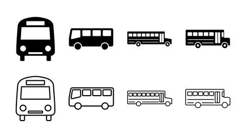Bus icon set. bus vector icon Stock Illustration