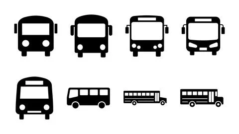Bus icon set. bus vector icon Illustrazione stock