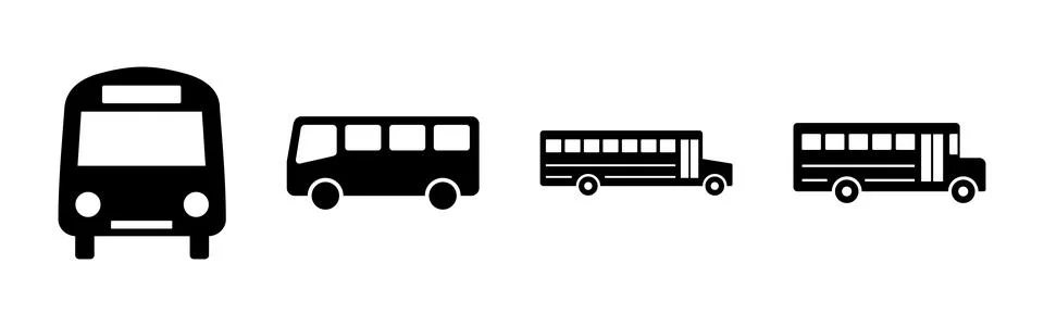 Bus icon set. bus vector icon Stock Illustration