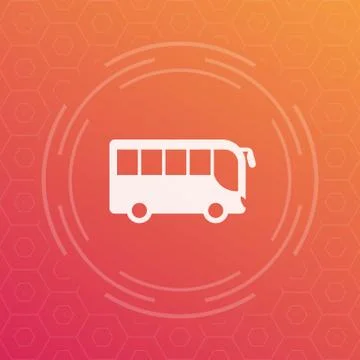 Bus icon, side view, passenger transport Stock Illustration