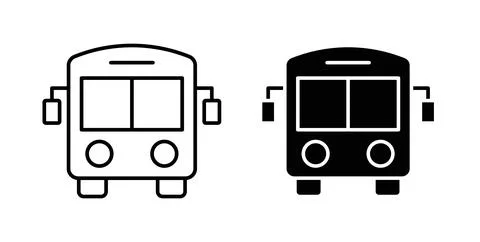 Bus icon symbol. Vector illustration pack in black color. Stock Illustration