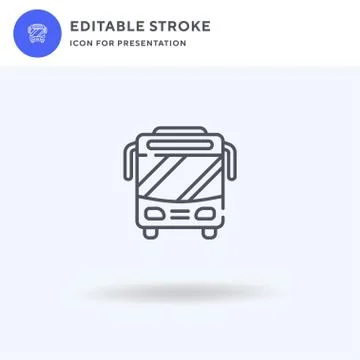 Bus icon vector, filled flat sign, solid pictogram isolated on white, logo Stock Illustration