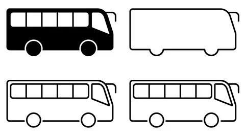 Bus icon vector. Public transport icon set. Minimal bus illustration. Outline Stock Illustration