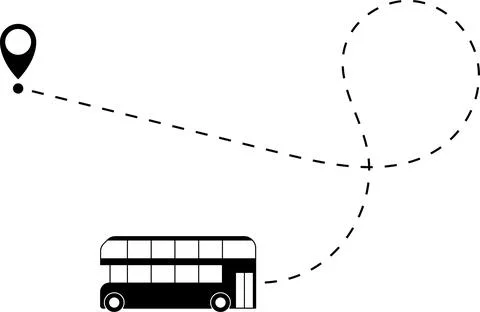 Bus icons set. Vector illustration of tourist bus icon. Travel bus logo design Stock Illustration