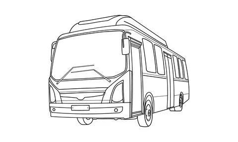 Bus illustration in hand drawing. Stockillustratie