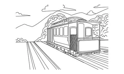 Bus illustration in hand drawing. Stockillustratie