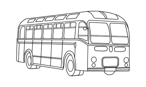 Bus illustration in hand drawing. Иллюстрация