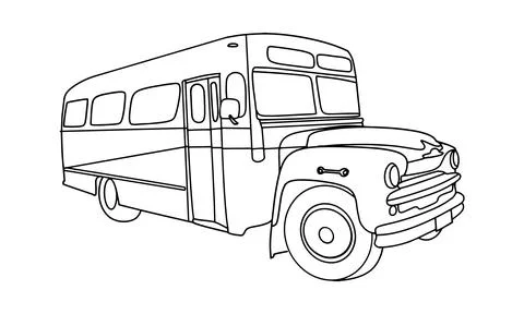 Bus illustration in hand drawing. Иллюстрация