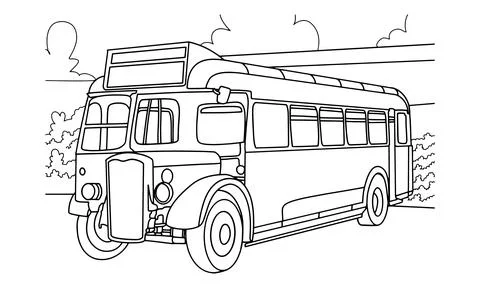 Bus illustration in hand drawing. Stockillustratie