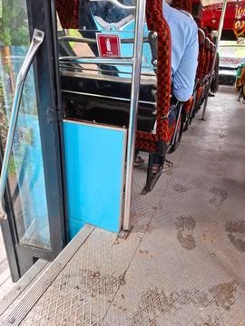 Bus Interior View 스톡 사진