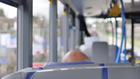 Bus Journey With A Single Commuter Stock Footage 150398889