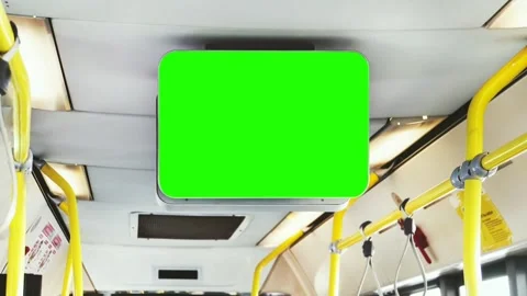 Bus LCD TV Screen Chroma Key - Green Screen stock video Stock Footage 274073689