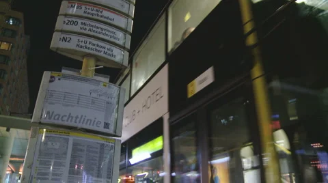 Bus leaving station  Stock Footage 1086203