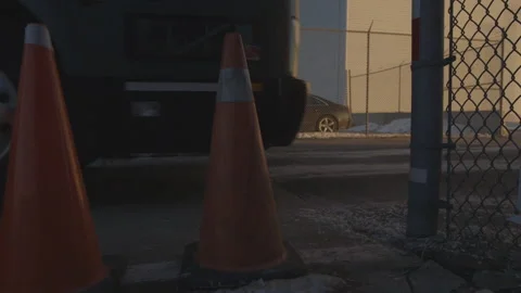 Bus Leaving Through Open Gate Stock-Footage 148690723