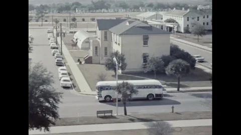 Bus Load Of New U.S. Marines Recruits Is Arriving For Training At Camp Video stock 126547476