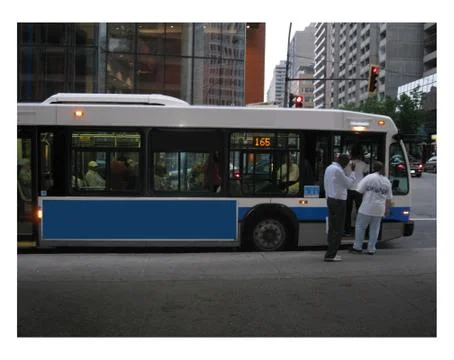 Bus Loading, Busy Downtown Intersection 写真素材