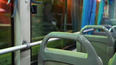 Bus in motion on the way home from get off work Stock Footage 228792109