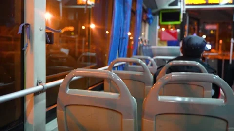 Bus in motion on the way home from get off work Stock Footage 228792154