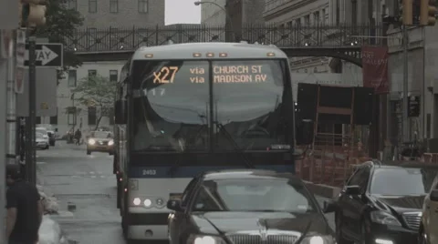 Bus in new york Stock Footage 40366818