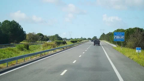 Bus or Truck driver view driving on highway Stock Footage 273673238