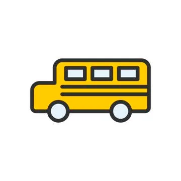 Bus Outline Icon Stock Illustration