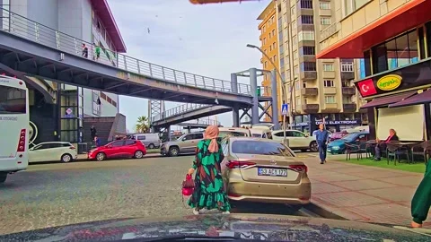 A bus is parked on the side of the road Stock Footage 272920699