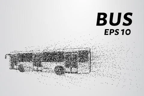 The bus from the particles. The bus consists of circles and points. Vector .. Stock Illustration