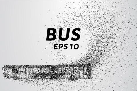 The bus from the particles. The bus consists of circles and points. Vector .. 스톡 일러스트