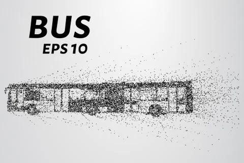 The bus from the particles. The bus consists of circles and points. Vector .. Stock Illustration